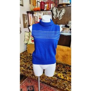 S/M vintage 80s blue Varsity cheer sweater vest
